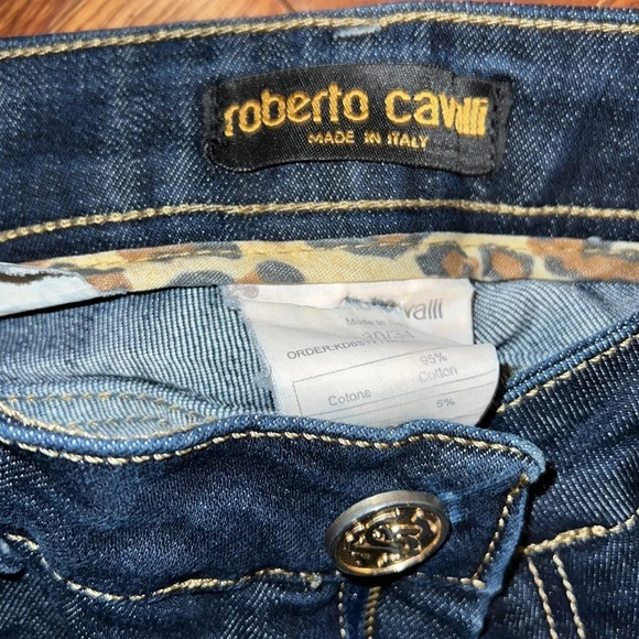 Roberto Cavalli  Made in Italy Denim shorts Fringe Detail Sz 30/34 - Picture 9 of 17